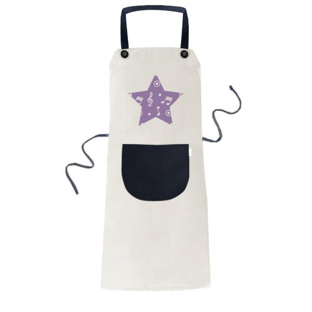 Tablier notes de musique cuisine beige bavoir avec poche pour homme femme