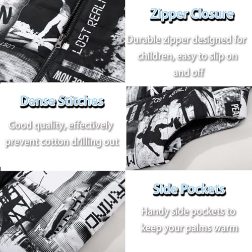 SNOW DREAMS Boys Girls Puffer Vest Hooded Quilted Outwear Sleeveless Jacket Lined Zipper Waistcoat4