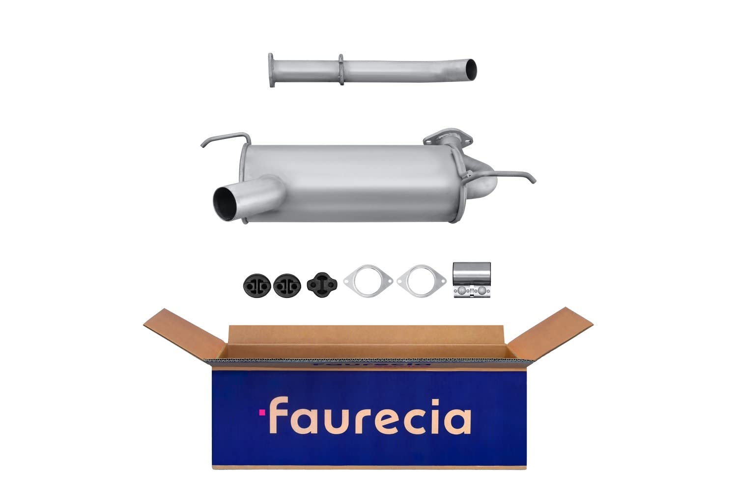 HELLA 8LC 366 023-611 Tłumik środkowy - Easy2Fit® Kit - w środku - dwuczęściowy - Komplet z elementami do montażu