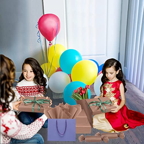 Image of 100 Sheets Brown Tissue Paper Artdly 14 x 20 Inches Brown Wrapping Paper Bulk for Weddings Birthday DIY Project Christmas