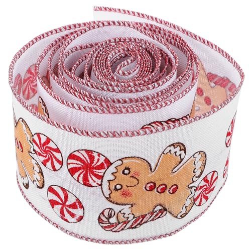 CIMAXIC 1 Rollo Cinta de Lazo con Borde de Alambre Hecha a Mano Christmas Ribbon Natal decoração Día Festivo Cintas para Envolver decoración de la artesanía de de Vacaciones