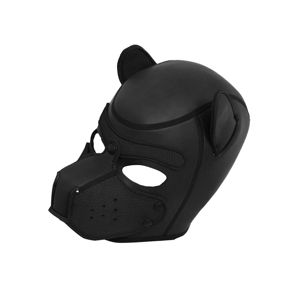 Roluck Máscara de Perro SM Bondage Esclavo Negro Cachorro Capucha Máscara Juguete Sexual Para Pareja Sexo Juego Cosplay