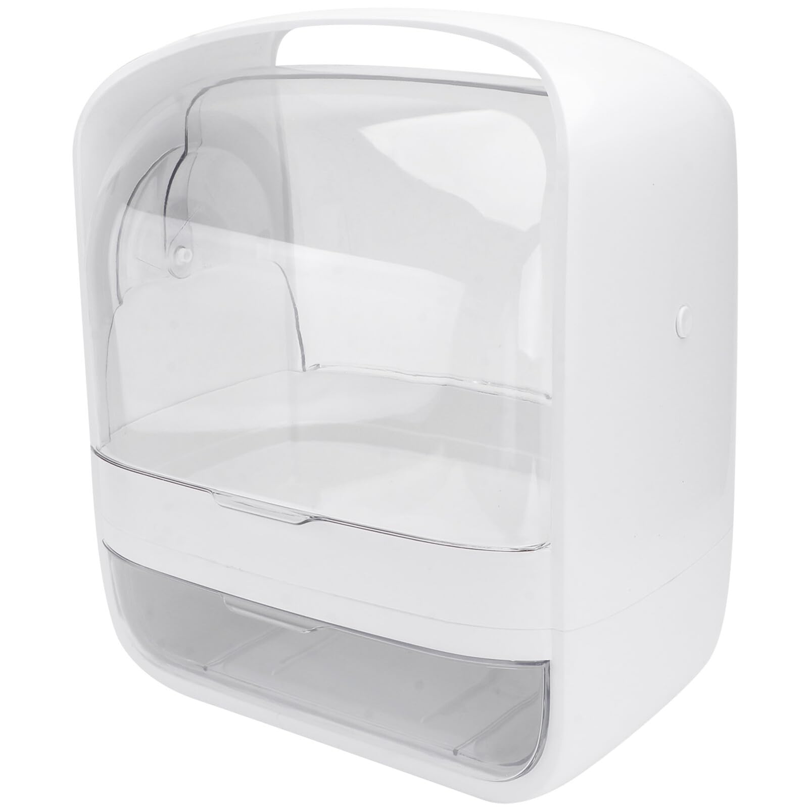 Organizer Cosmetici Piccolo in Cristallo Resistente e Antipolvere Porta Trucchi Compatto per Bagno Camera da Letto e Toeletta Materiale Durevole Odori Design Elegante e Pratico