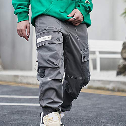 XYXIONGMAO Streetwear Harem Pants for Men Hip Hop Techwear Pants Loose Overalls Casual Function Multi-Pocket Trousers4