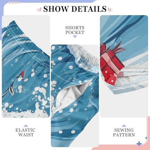 ZZXXB Santa Claus Surfing Boys Long Pants Soft Trousers Elastic Waist Kids Lounge Bottoms with Pockets S-XL4