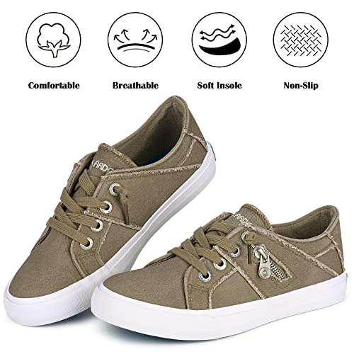 JENN ARDOR Women Sneakers Low Top Slip On Fashion Shoes Lace up Canvas Flats Walking Running Shoes2