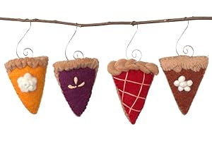 Thanksgiving Ornaments: Pumpkin Pie Slice (Set of 4)
