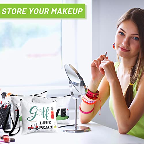 Skylety 9 Pieces Golf Gift Cosmetic Bags Golf Makeup Bag Pouch Cosmetic Toiletry Organizer Case for Golfer Team Ladies(Normal Style)4