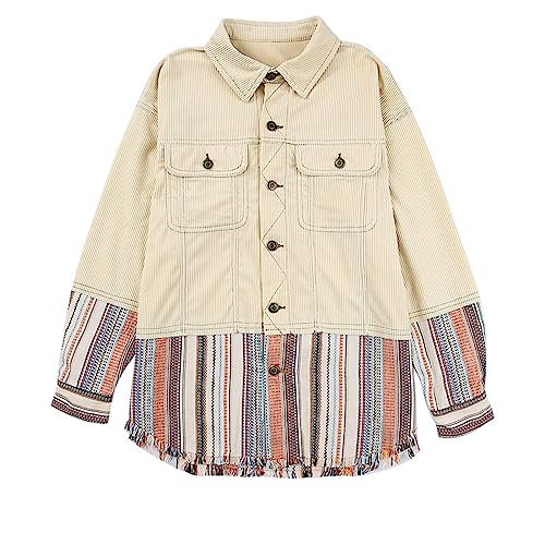 Veste en velours côtelé avec poches et boutons pratiques