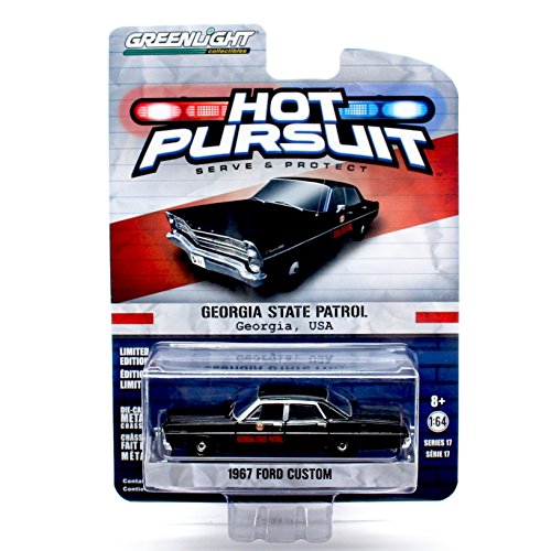 Greenlight GEORGIA STATE PATROL / 1967 FORD CUSTOM Hot Pursuit Series 17 2016 Collectibles Limited Edition 1:64 Scale Die-Cast Vehicle