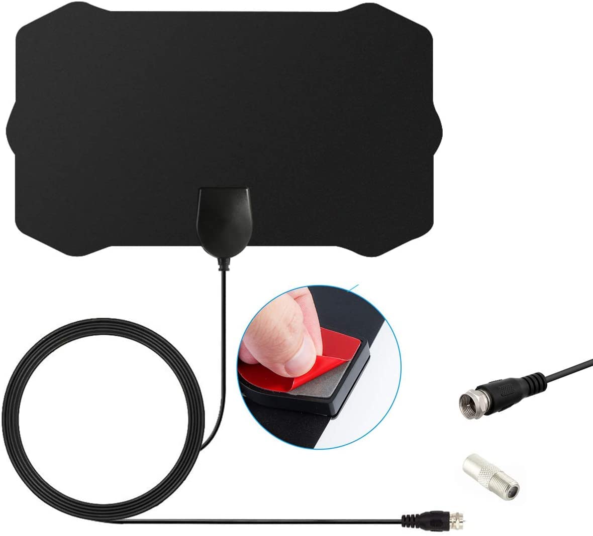 Antenne TV Intérieure Amplifiée Fasizi - 1080P/4K, Gain 30 DB, Base Magnétique, Câble 5m - Pour Téléviseurs HD, Portable, Voiture