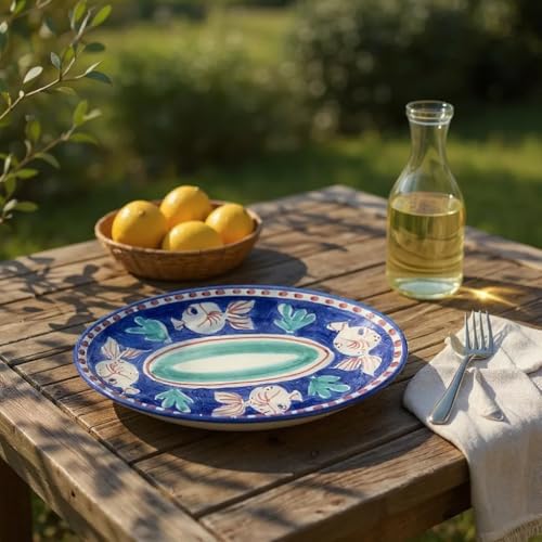 La Maison Unique: Piatto Ovale in Ceramica di Vietri – 30 cm | Decori Tradizionali Costiera Amalfitana 1904250912
