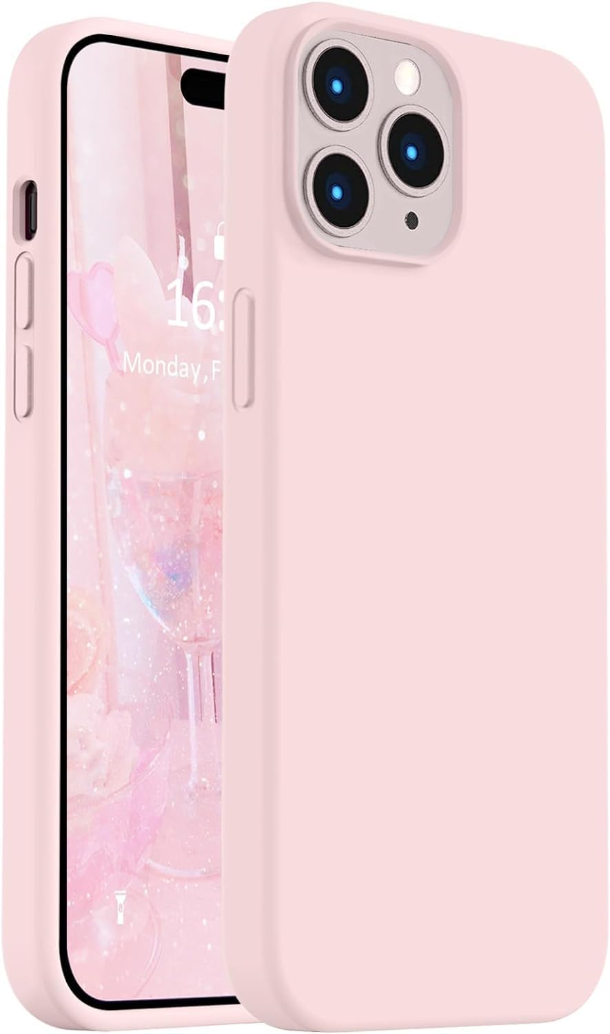 Case for IPhone 15 Pro Soft Liquid Silicone Gel Case Full Body Shockproof Rubber Protection Matte Finish Cover Soft Microfiber Lining Cushion Slim Back Case for iPhone 15 Pro (Sand Pink)