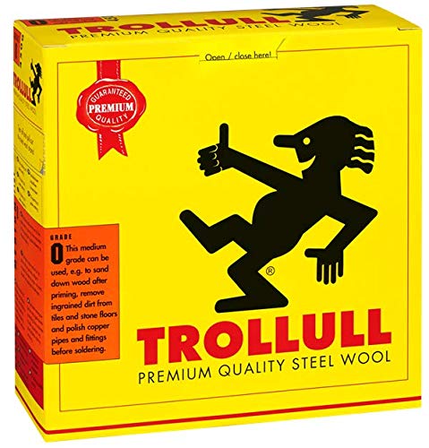 TROLLULL Steel Wool 450g medium 0 can be used to sand wood, remove dirt from tiles and stone floors, polish copper pipes and fittings