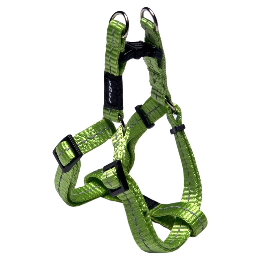 Reflective Step-in Adjustable Harness for Small Dogs; matching collar and lead available, Green