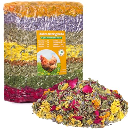 Chicken Nesting Herbs for Fresh Chicken Coop,8 Dried Herbs and Flowers,20OZ