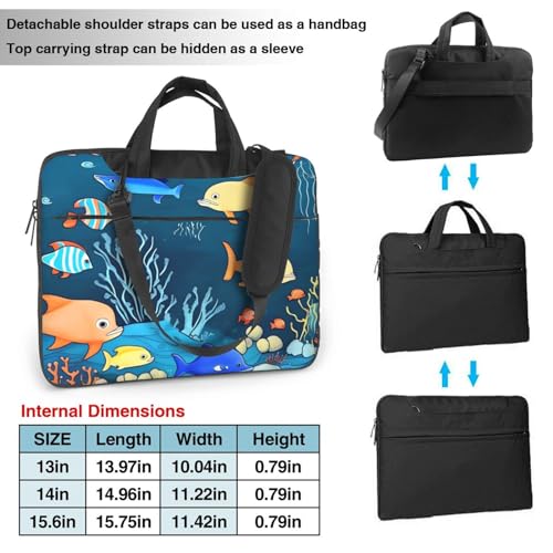 Bolso bandolera para laptop con diseño de mundo submarino miniatura 3
