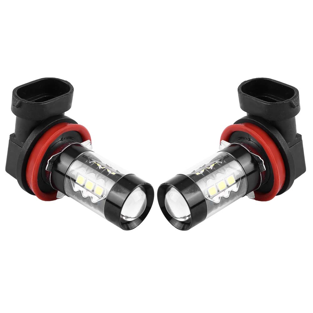 Lampadine fendinebbia per auto, 2 pezzi H11 H8 12V-24V 80W Lampadine fendinebbia a LED ad alta potenza per auto luminose diurne