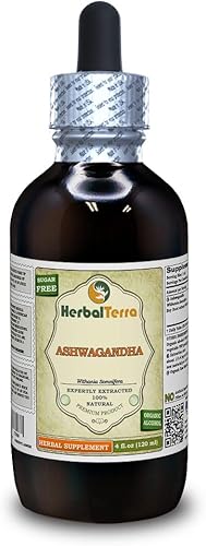 Miniatura 6 de Ashwagandha (Withania Somnifera) Glicerita, extracto líquido orgánico de raíz seca sin alcohol, 2 onzas