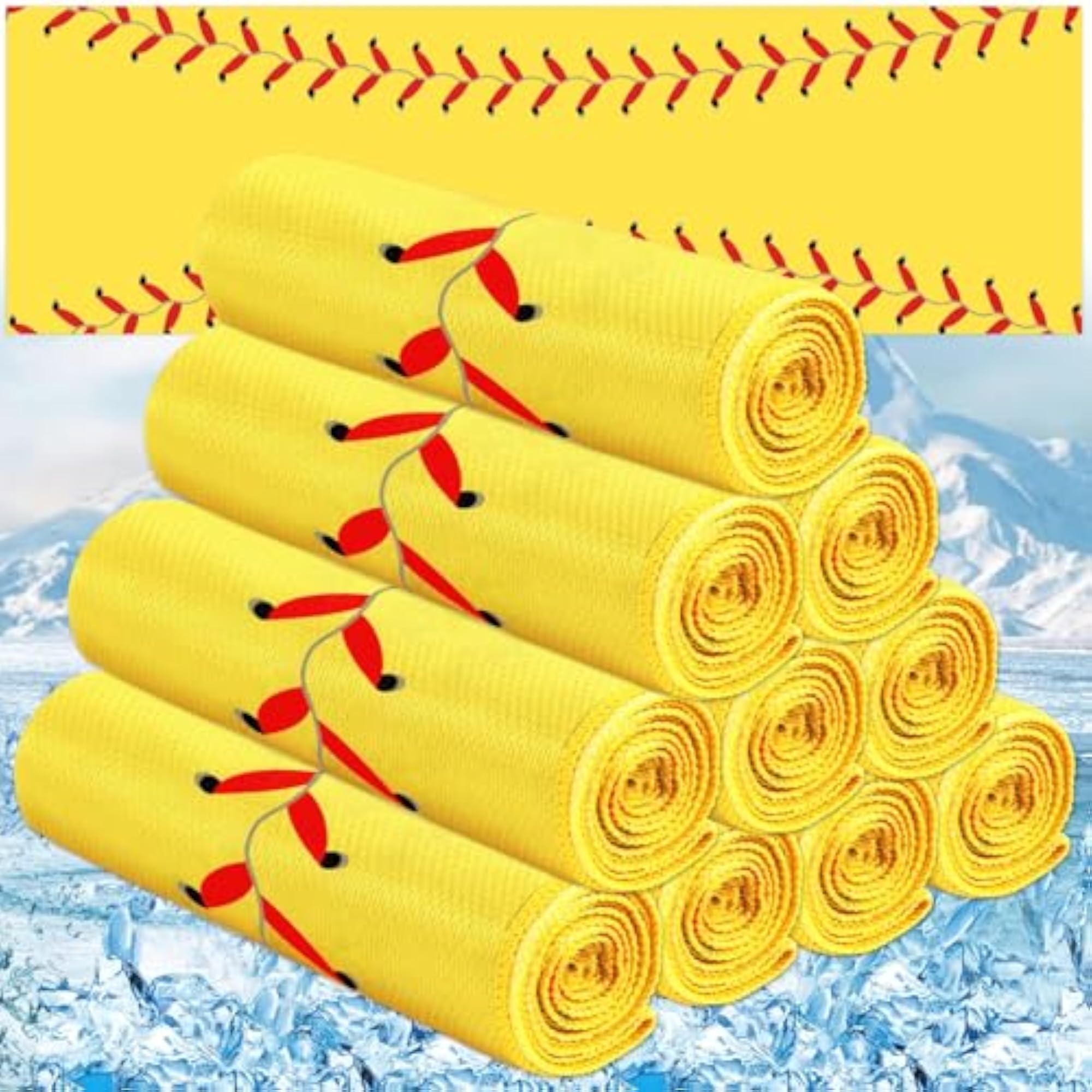 12 Pcs Softball Cooling Towels, Breathable Microfiber