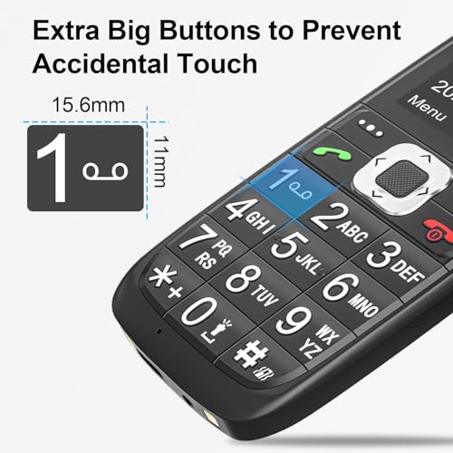 Easyfone Prime-A6 Unlocked 4G Feature Cell Phone, Easy-to-Use Big Button Simple Basic Dumb Mobile Phone for Seniors & Digital Detox with FM Radio, Flashlight, SOS Button and Bluetooth, FCC Certified