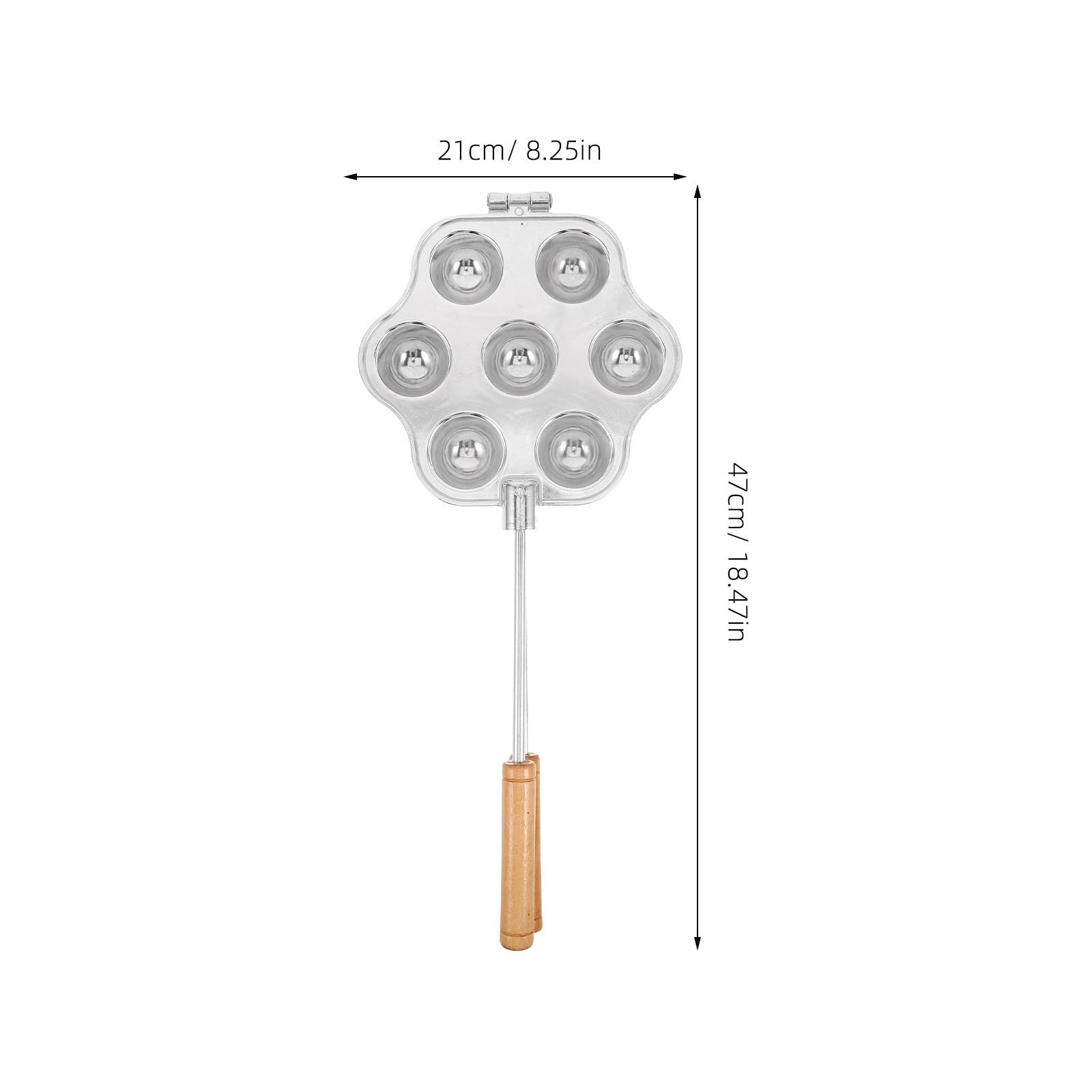 jojofuny Molde para Mini Tartas de Aluminio con 7 Agujeros y Mango de Madera, Diseño Elegante y Fondo Plano para Hornear Tartas, Cupcakes y Budines en Fiestas