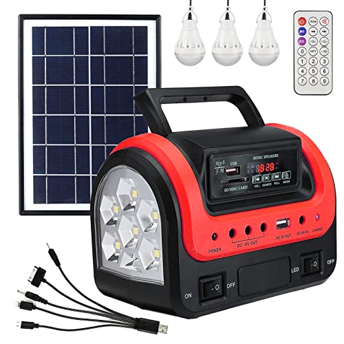 Solar Generator – Portable Generator with Solar Panel,Solar Power Generators Portable Power Station with Flashlight,Emergency Generator Solar Powered for Home Use Camping Emergency (Red)