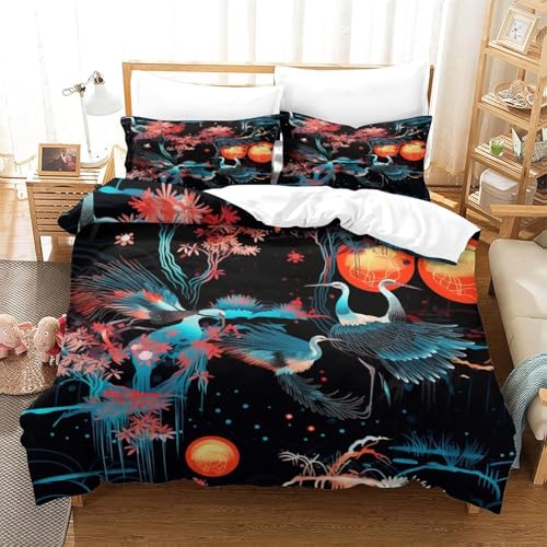 Housse de couette animaux oiseaux 3D parure lit 260x240 cm - 3