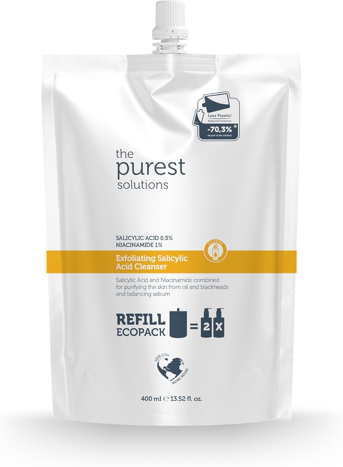 The Purest Solutions Sivilce Ve Siyah Nokta Karşıtı Yağlı Karma Ciltler Temizleme Jeli Ekolojik Yedek Paket 400 ml