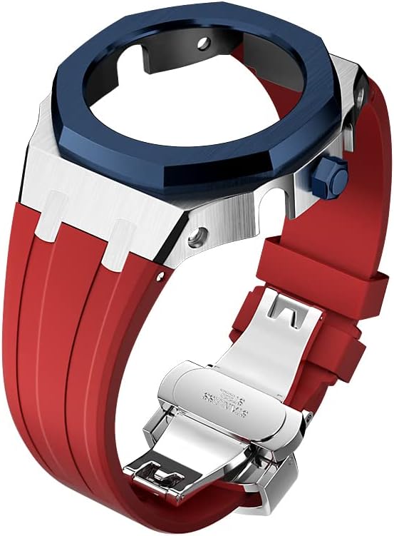 Gen 4e Modification Kit for Casio AK Set, Metal Case and Silicone Rubber Band, Compatible with GA-2110 with Tools