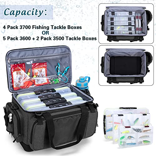 DSLEAF wasserdichte Angeltasche, Angelgerät Box Tasche mit rutschfestem Boden Geeignet für 3500/3600/3700 Tackle Box… – Bild 3