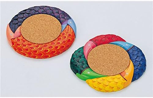 【美浜通商】(まとめ)アーテック 木彫コースター2枚組 【&times;10セット】