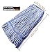 String Mop Heads Replacement Heavy Duty Commercial Grade Blue Cotton Looped End Wet Industrial Cleaning Mop Head Refills (4, Large)