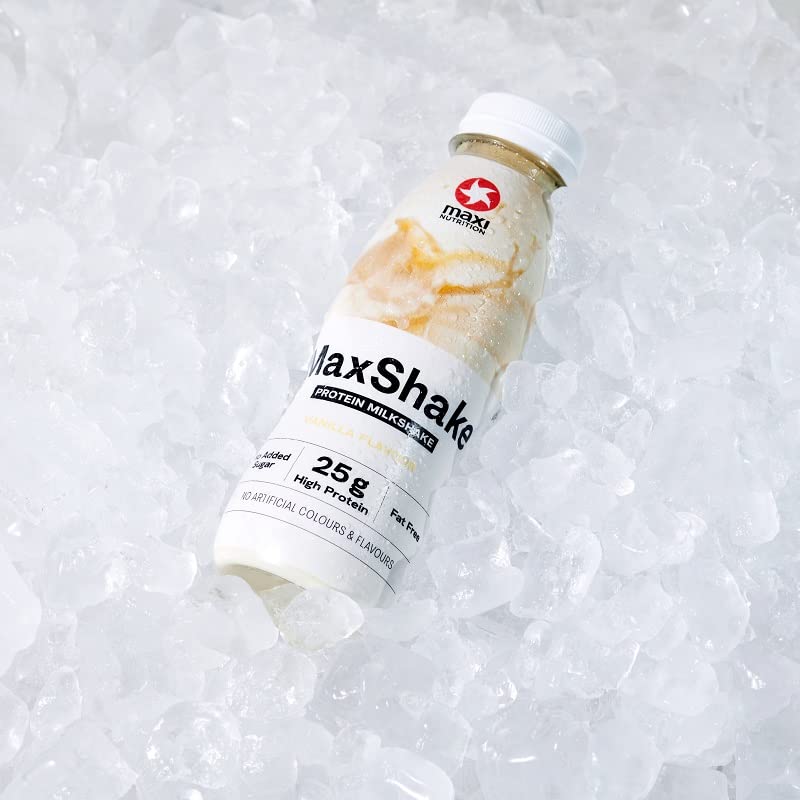 MaxiNutrition MaxShake Protein Milkshake Vanilla, 12 x 330 ml, Creamy Protein Shake for Travel, 25 g Protein, Low Fat and Low Carb, Lactose-Free, No Artificial Flavours - Image 4