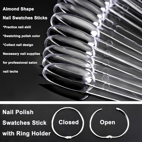LoveOurHome 150 peças de palitos de amostra de unhas de amêndoa média Vanish Gel polonês colorido di
