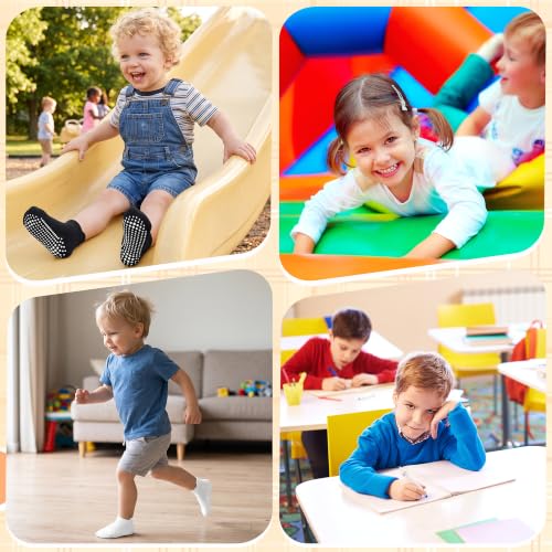 Image of HYCLES Toddler Girl Socks, 12 Pairs Non Slip Ankle Toddler Socks for 1-7 Years Baby Girls Kids