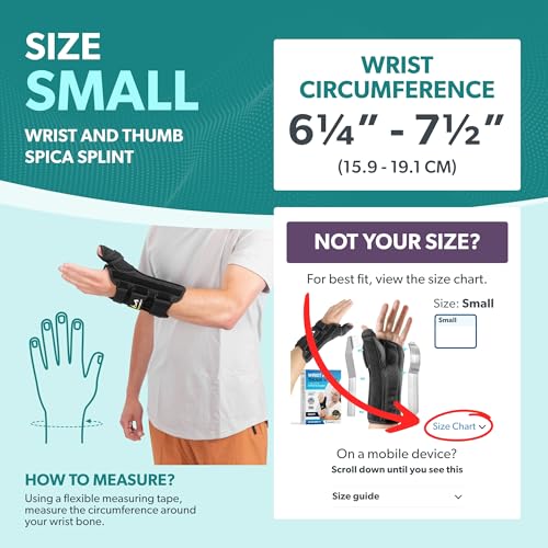 Image of BraceAbility Wrist and Thumb Spica Splint - De Quervain's Tenosynovitis Long Forearm Cast Stabilizer for Tendonitis, Sprains, Thumb Brace for Arthritis Pain and Support - (S Left Hand)
