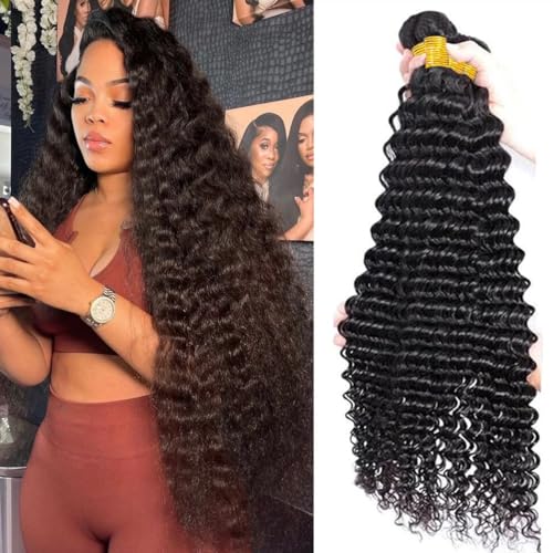 Releek Bundles Human Hair Deep Wave 4 Bundles 22 24