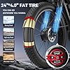 EDUAMOEK Dual Motor Ebike for Adults, 52V 34AH Large Battery Men Adult Fat Tire Electric Bike Peak 4000W 45MPH Electric Bicycles 7 Speed with Front Fork Suspension #5