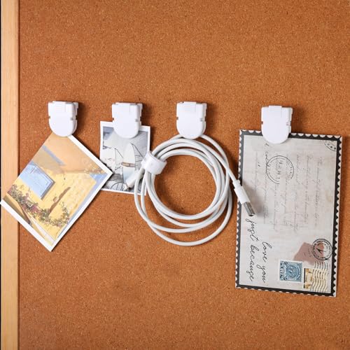 Image of Feifeiya 50 Pcs Cubicle Clips for Fabric Panels,White | Office Partition Wall Clips, 40-sheet Capacity for Notes Photos Memos, Metal Spring, Fits Cubicle Fabric Accessories