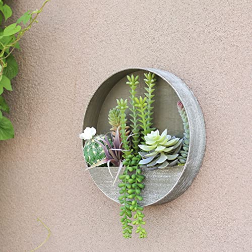 Succulents Plants Artificial,Wall Succulents Artificial Wall Hanging Faux Succulents Artificial Plants In Round Wooden Pot, Realistic Fake Plants Wall Decor For Home Office Living Room Bedroom #TOP2