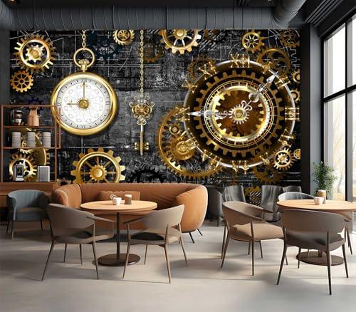Cliouar-Mechanical, Pointer, Clock, Gear Wall Mural wallpaper-137 x 100