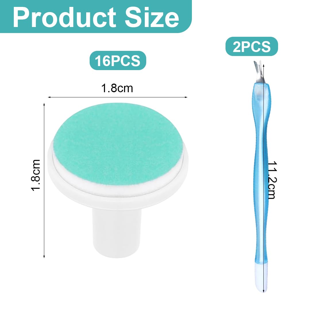 16+2 Recharges pour Lime Électrique Bébé + 2 Outils en Acier Inoxydable pour Cuticules, Disques Abrasifs Sécurisés pour Ongles de Bébé dès 12 Mois (Vert)