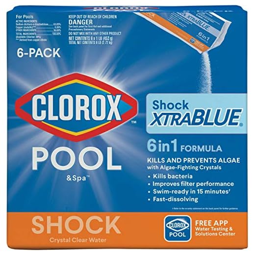 Clorox Pool&Spa 33506CLX Pool Shock XtraBlue (6 1-lb Bags)