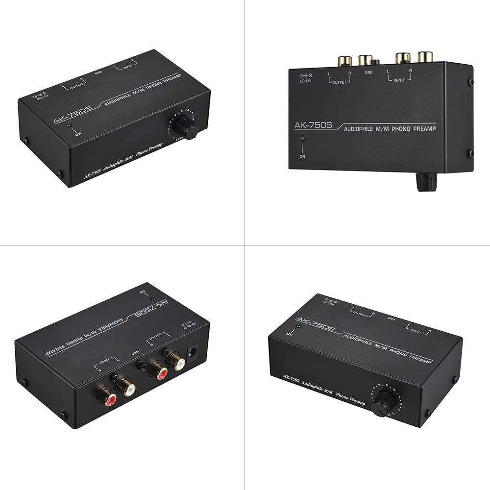 Preamplificatore Phono Audiophile M/M con Controlli di Livello Ingresso e Uscita RCA
