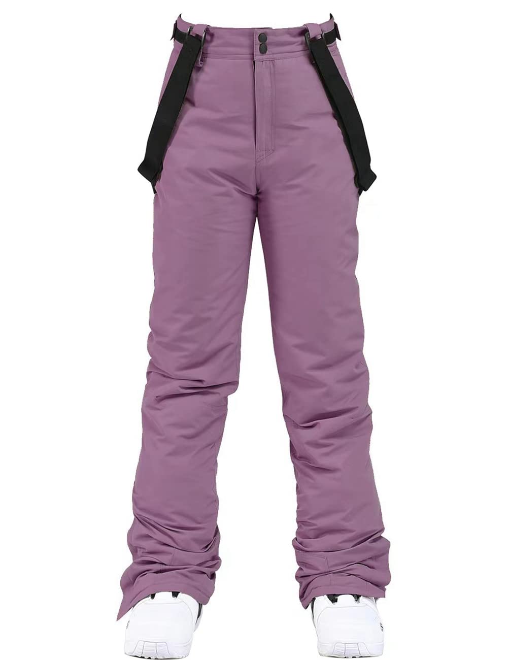 HOTIAN Skibroek voor dames, met bretels, snowboardbroek, winter, warm, waterdicht, winddicht, afneembare skibroek, thermische broek, wandelbroek, lila, L HOTIAN Skibroek voor dames, met bretels, snowboardbroek, winter, warm, waterdicht, winddicht, afneembare skibroek, thermische broek, wandelbroek, lila, L