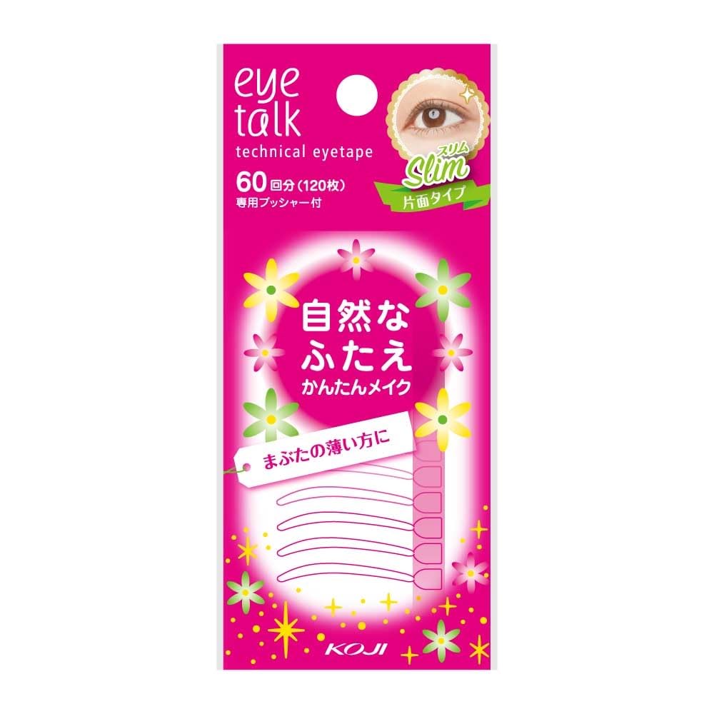 アイトーク テクニカルアイテープ スリム 60回分 まぶたの薄い方に 二重まぶた用テープ 専用プッシャー付き テカリ防止 肌なじみ