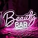 Noasktt Beauty Bar Neon Sign, Pink Light Up Neon Lights For Wall Decor, Girls Makeup Room Bedroom Decor - Energize Your Space With Magical Ambiance（16.5 X 9 inch）