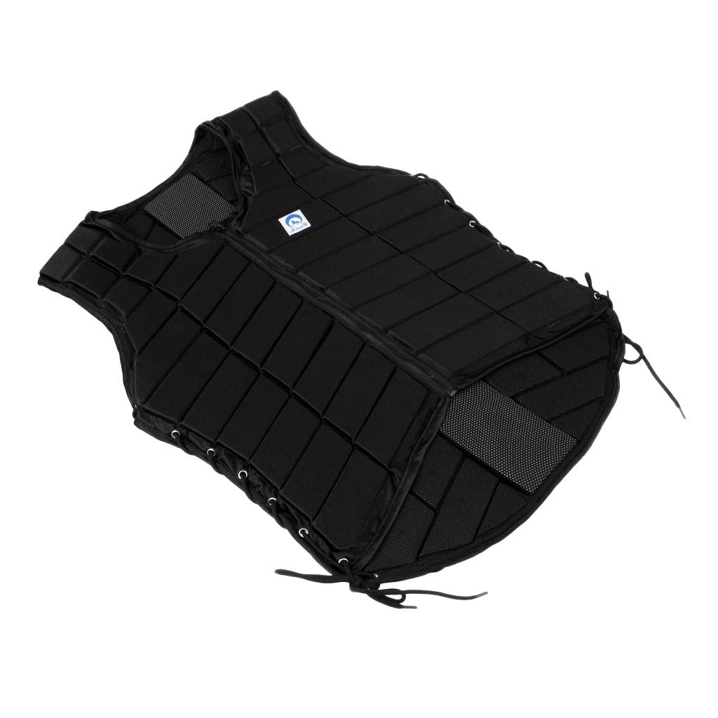 Leeadwaey Chaleco de seguridad para equitación, protector de cuerpo para hombre, talla XXL, color negro