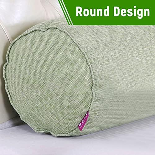 Prettyia Pack Of 2Pcs, Comfort Green Back Neck Roll Pillow, Orthopedic Sleeping Pillow, Lightweight Round Cervical Support Pillow For Spine, Neck Foot Support #TOP3